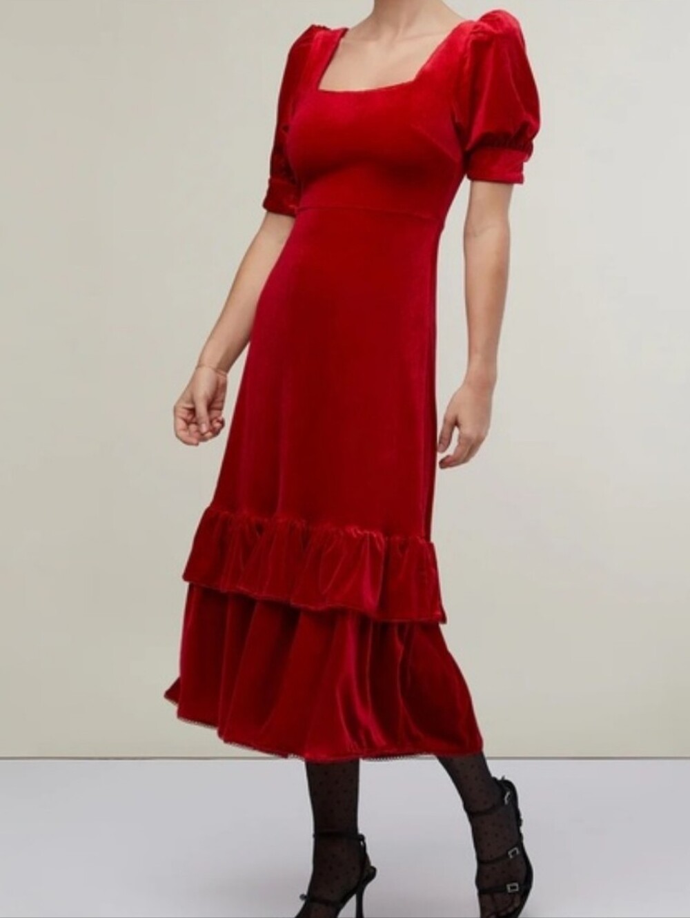 Rachel Paecell Red Velvet Dress Size S New No Tag